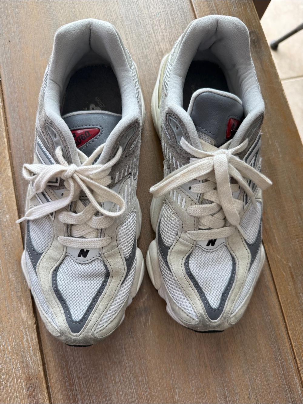 New Balance 9060 Rain Cloud Castlerock Grey White Sneakers Size 8.5